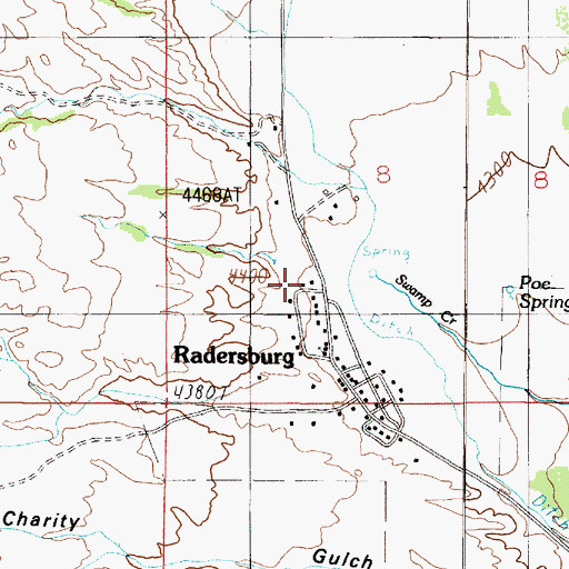 Topographic Map of Radersburg Volunteer Fire Department, MT