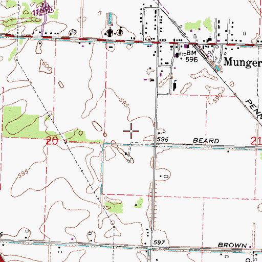 Topographic Map of Munger Community Park, MI