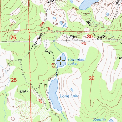 Topographic Map of Campbell Lake, CA