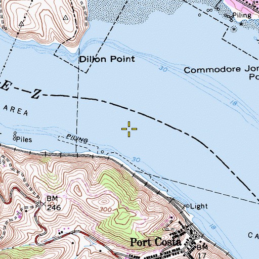 Topographic Map of Carquinez Strait, CA