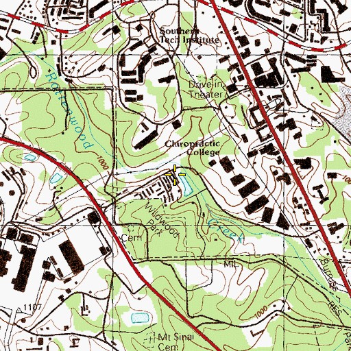 Topographic Map of Life University, GA