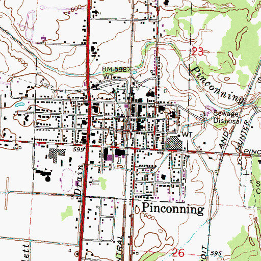 Topographic Map of Pinconning Station, MI
