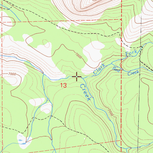 Topographic Map of Clark Fork, CA