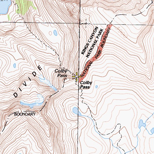 Topographic Map of Colby Pass, CA