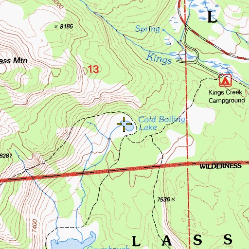 Topographic Map of Cold Boiling Lake, CA