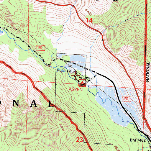 Topographic Map of Aspen Campground, CA