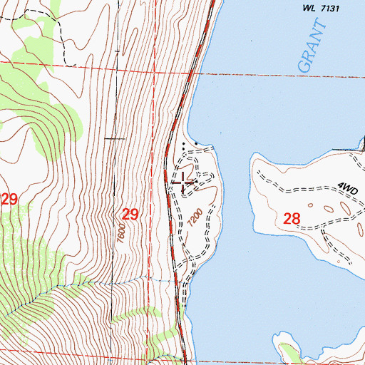Topographic Map of Grant Lake Camground, CA