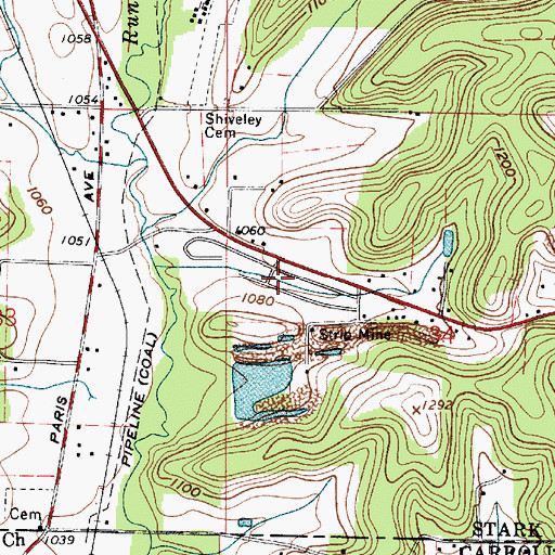 Topographic Map of Skyland Pines Mobile Home Park, OH