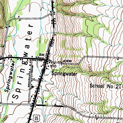 Topographic Map of Capron Cemetery, NY
