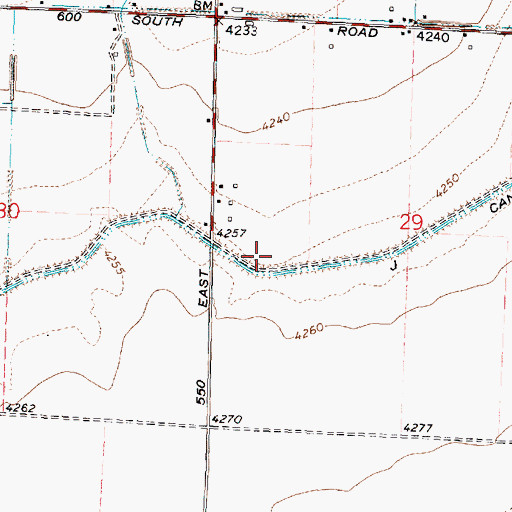 Topographic Map of J 19 A Lateral, ID