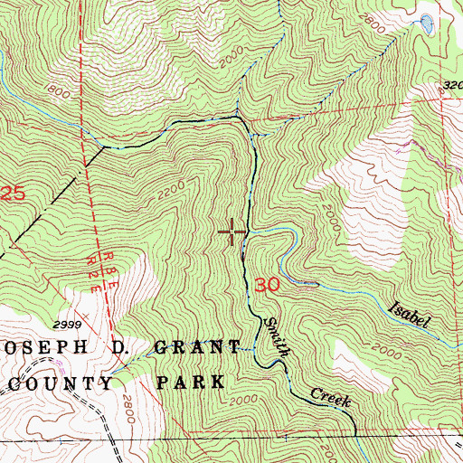 Topographic Map of Isabel Creek, CA