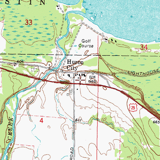Topographic Map of Huron City Museum, MI