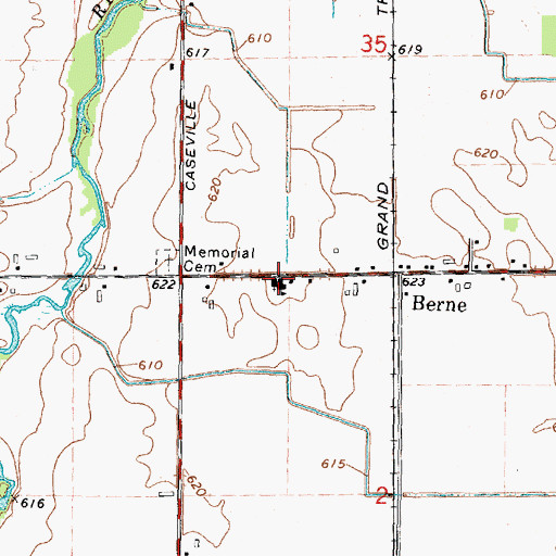 Topographic Map of Saint John Lutheran Church, MI