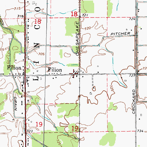 Topographic Map of Filion Station, MI
