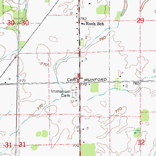 Topographic Map of Vogel Estates Cemetery, MI
