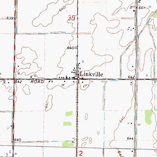 Topographic Map of Linkville Post Office (historical), MI