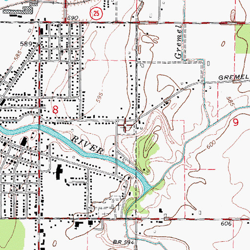 Topographic Map of Saint John's Lutheran Cemetery, MI