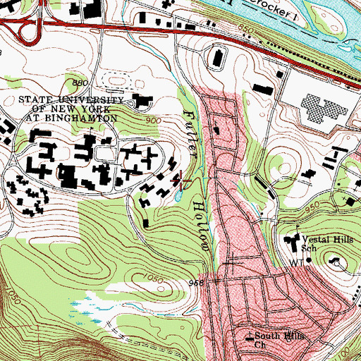 Topographic Map of Broome Residence Hall, NY