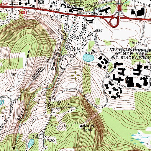 Topographic Map of Minnewaska Residence Hall, NY