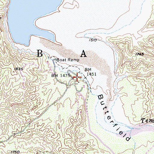 Topographic Map of Vail Lake Boat Launch, CA