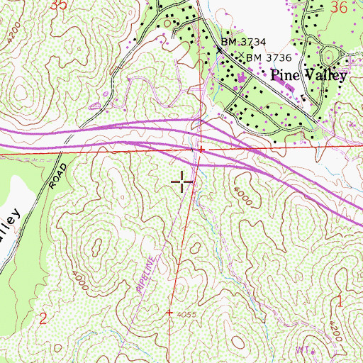 Topographic Map of Bear Valley Trailhead, CA