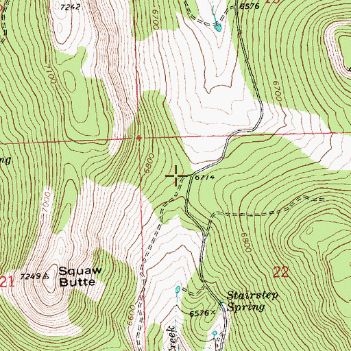 Topographic Map of Walker Trailhead, OR