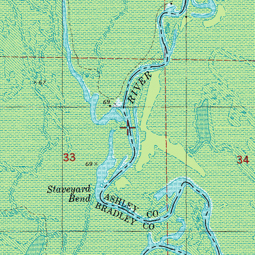 Topographic Map of Lagle Creek, AR