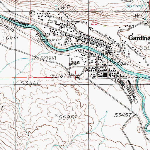 Topographic Map of Park County Sheriff's Office Substation, MT