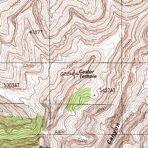Topographic Map of Castor Temple, AZ