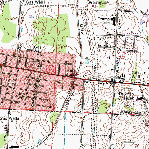 Topographic Map of Canton Township Fire Department Station 4, OH