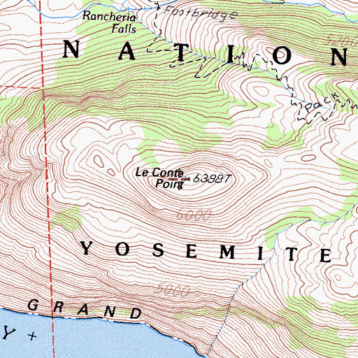 Topographic Map of Le Conte Point, CA