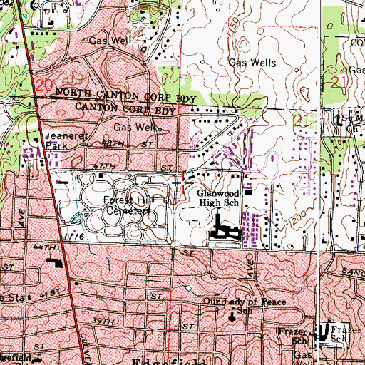 Topographic Map of Canton Fire Department Station 10, OH