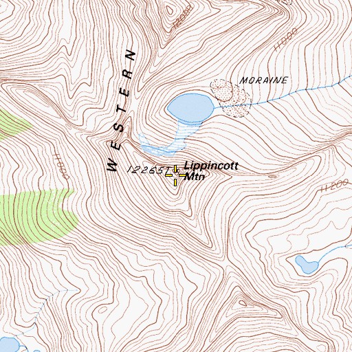 Topographic Map of Lippincott Mountain, CA