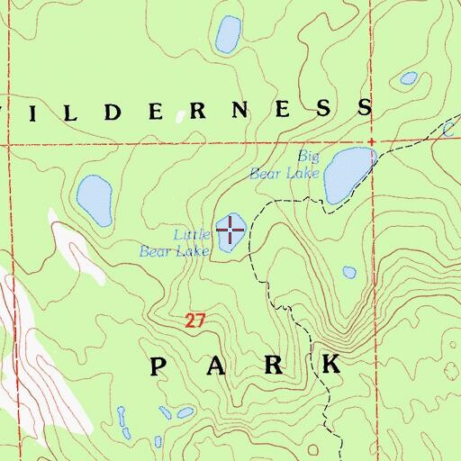 Topographic Map of Little Bear Lake, CA