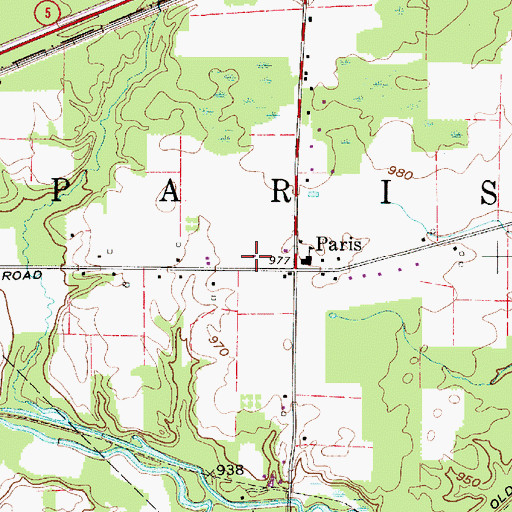 Topographic Map of Paris Township Fire Department, OH