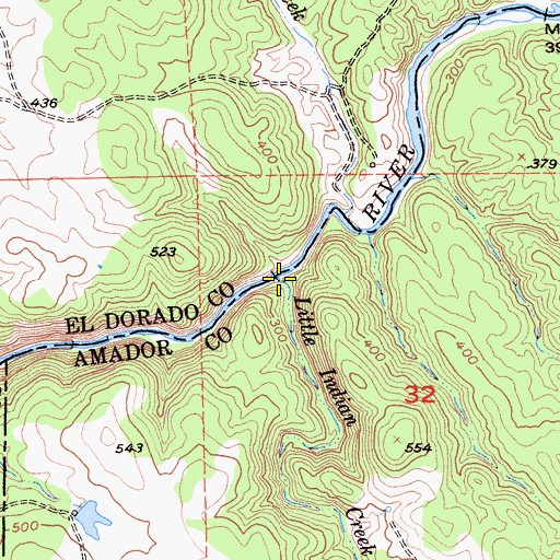 Topographic Map of Little Indian Creek, CA