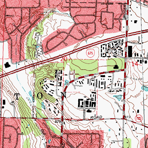Topographic Map of Washington Township Fire Department Station 44, OH