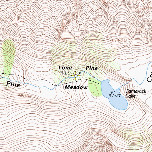 Topographic Map of Lone Pine Meadow, CA