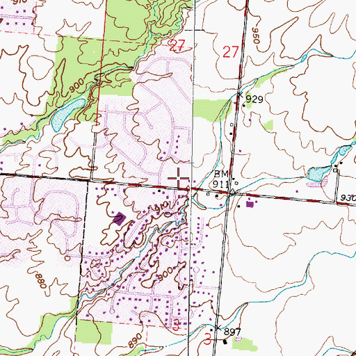 Topographic Map of Violet Township Fire Department Station 592, OH
