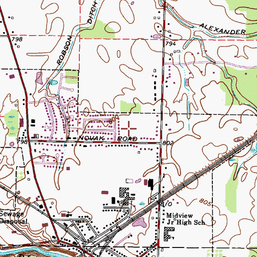 Topographic Map of Grafton Village Fire Department Station 2, OH