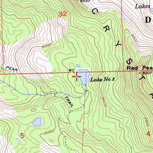 Topographic Map of Lake Number Three, CA