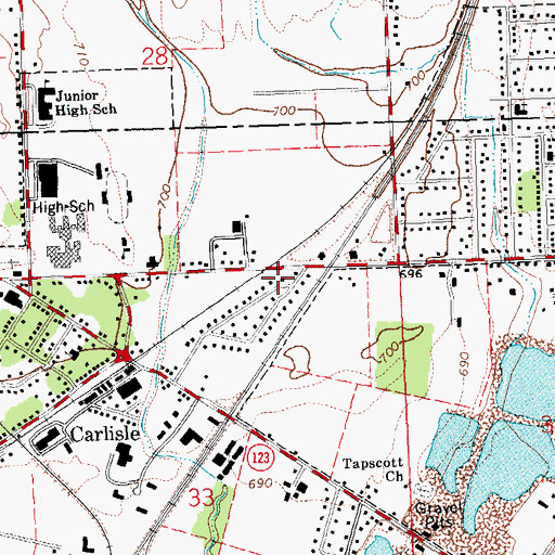 Topographic Map of Carlisle Fire Department, OH