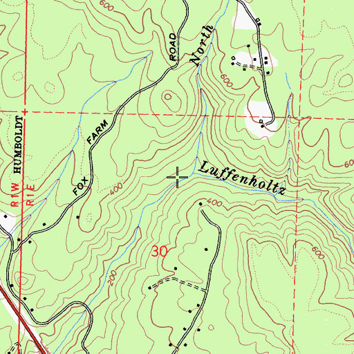 Topographic Map of North Fork Luffenholtz Creek, CA
