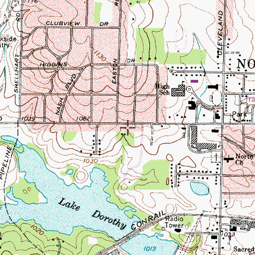 Topographic Map of Norton Fire Department Station 1, OH