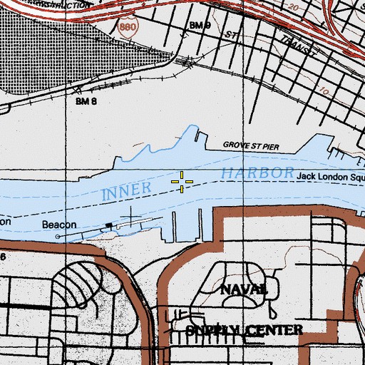 Topographic Map of Oakland Inner Harbor, CA