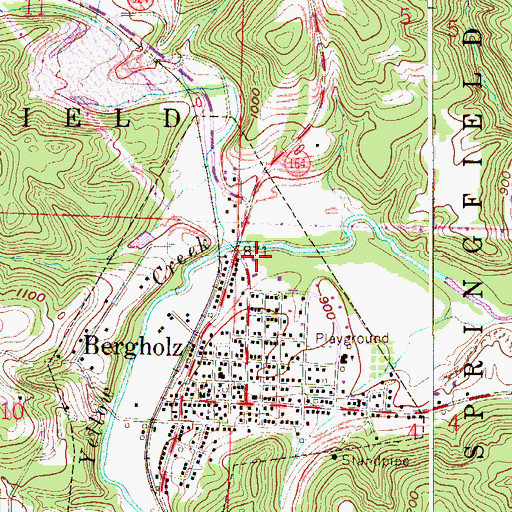Topographic Map of Bergholz Volunteer Fire Company, OH