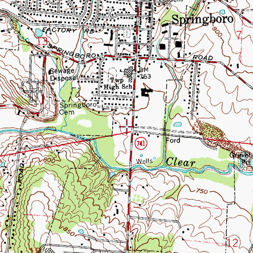 Topographic Map of Clearcreek Fire District Station 21, OH