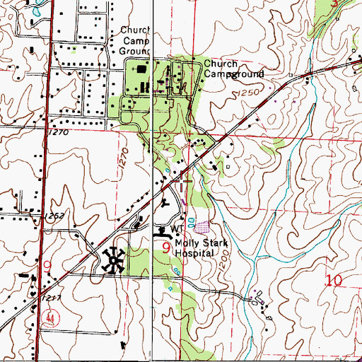 Topographic Map of Nimishillen Township Fire Department Station 3, OH
