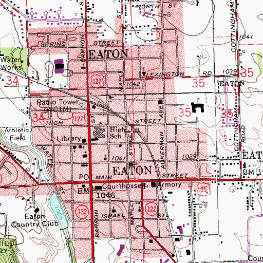 Topographic Map of Eaton Fire Division Station 1, OH