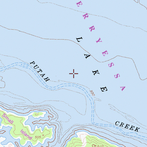 Topographic Map of Lake Berryessa, CA